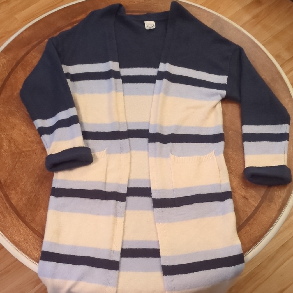 Freshman Blue and Cream Striped Cardigan